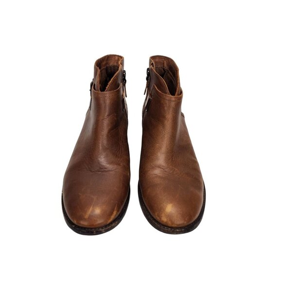 Ugg Boots Women's Size 9.5 Brown Leather Side Zip Ankle Strap - Picture 6 of 14